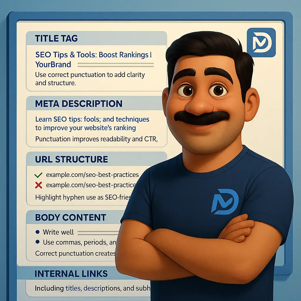 کاربرد علائم نگارشی در عناصر اصلی سئو