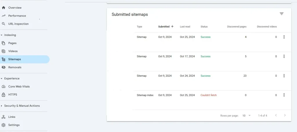 گزارش خطاهای Sitemaps