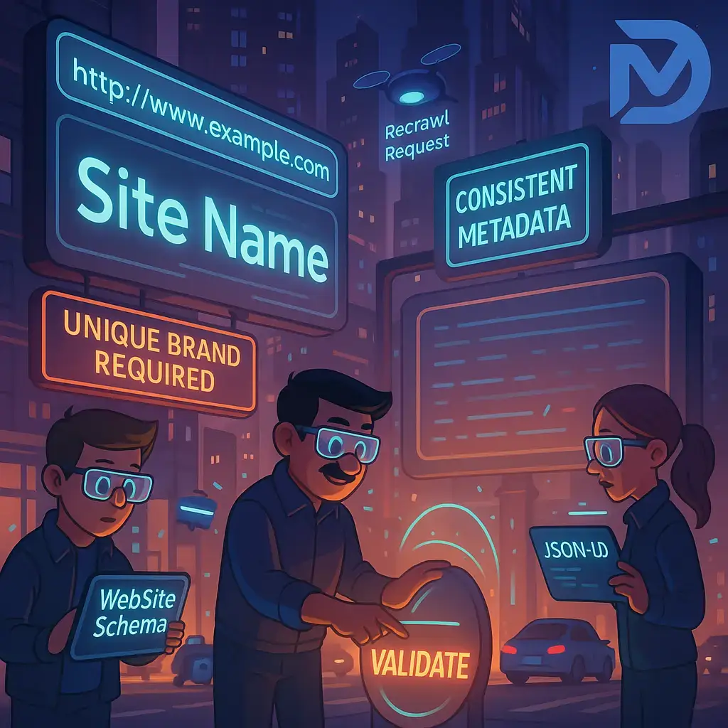 چرا Site Name در گوگل نمایش داده نمی‌شود و چطور تغییرش دهم؟